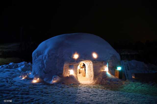 雪景色 冬 青森 十和田湖冬物語 雪祭り 冬祭り 「かまくら」ライトアップ
